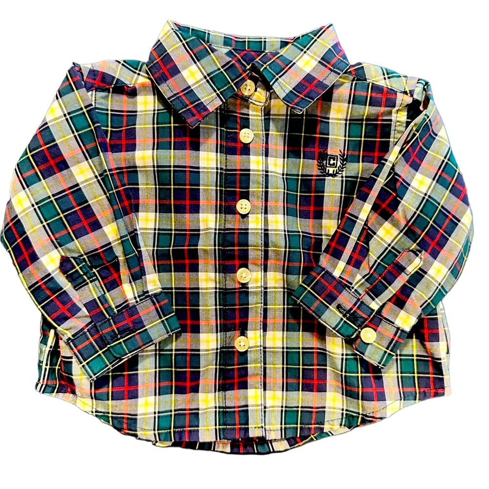 🔥Chaps Infant Boys' Long-sleeve Plaid Shirt - SIZE NEWBORN